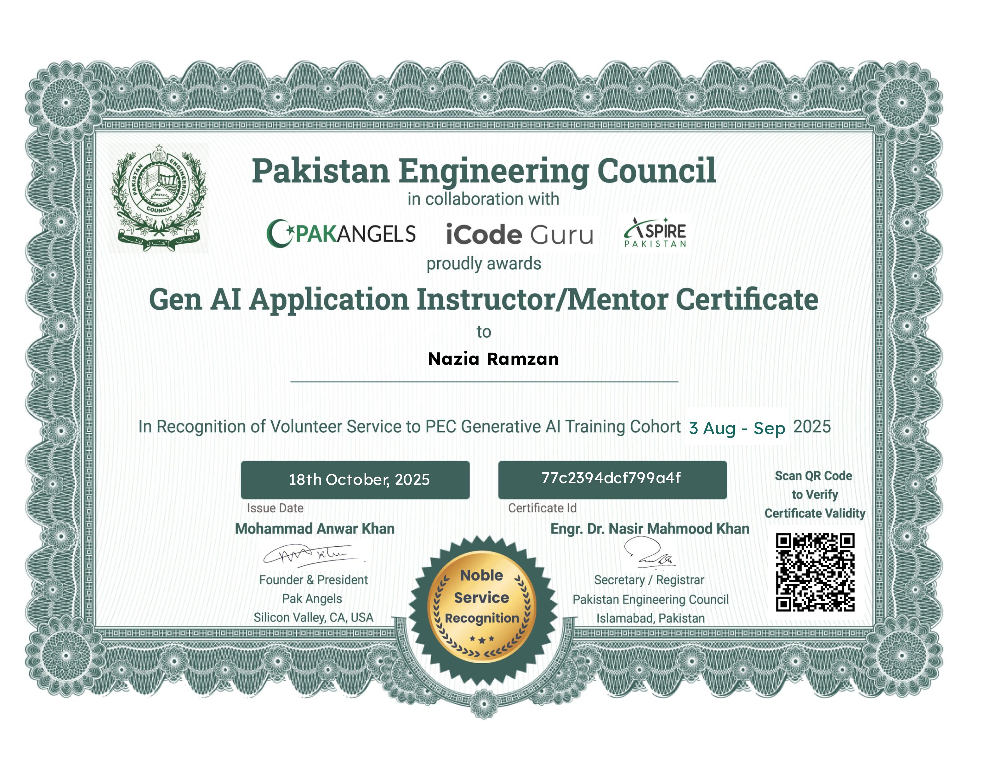 Pak Angels’ Generative AI Training Course - Mentors and Judges PEC C3