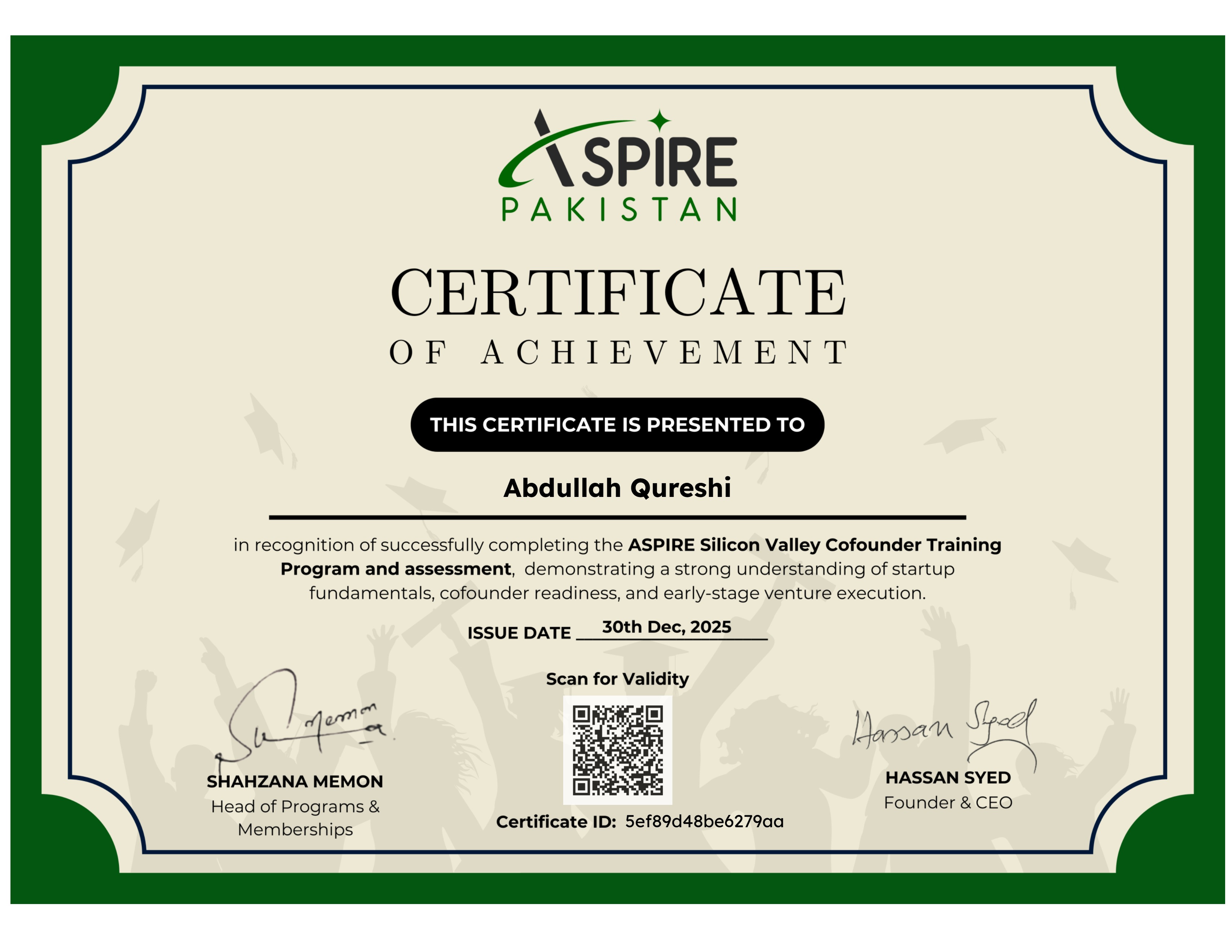 ASPIRE Pakistan Co Founder Training