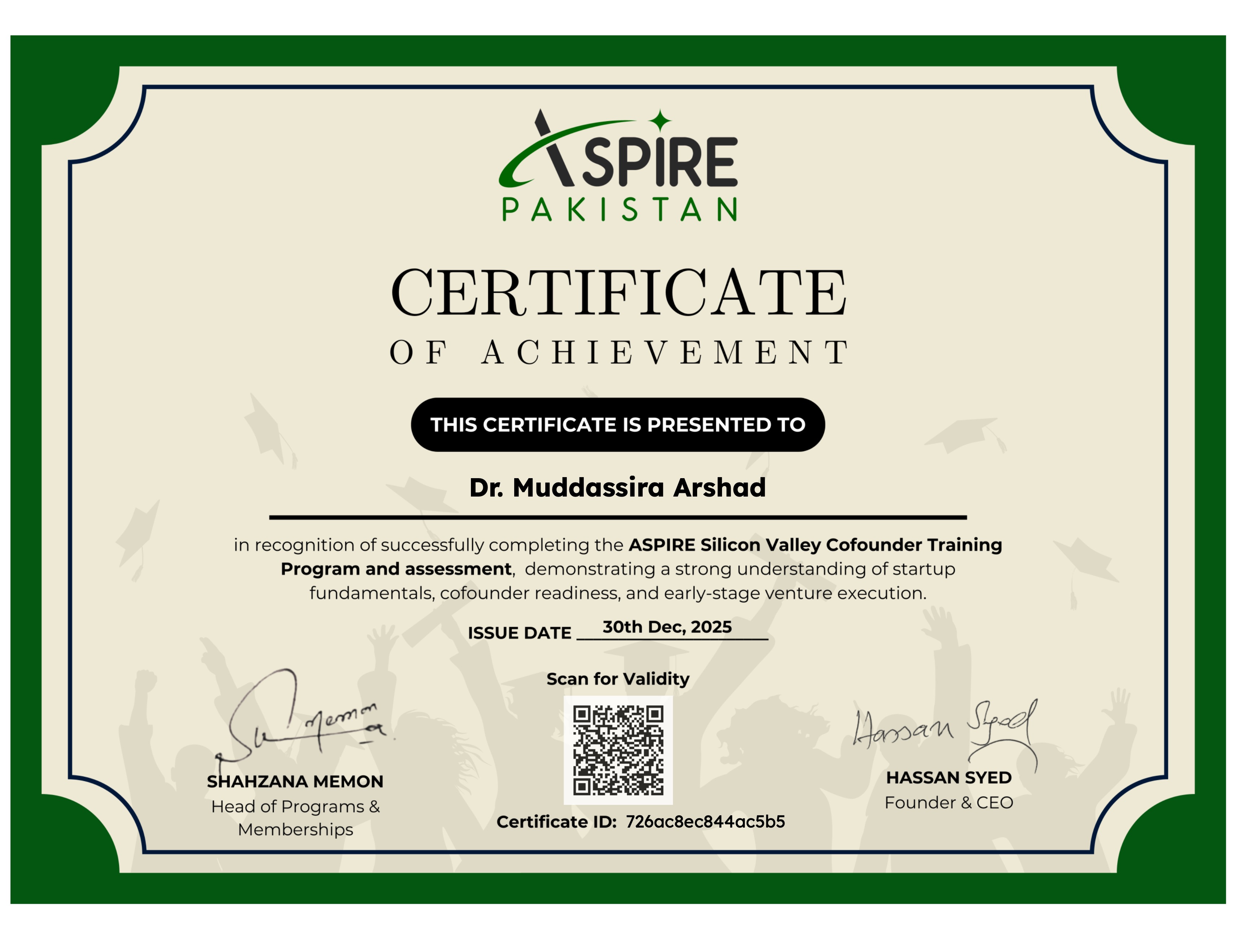 ASPIRE Pakistan Co Founder Training