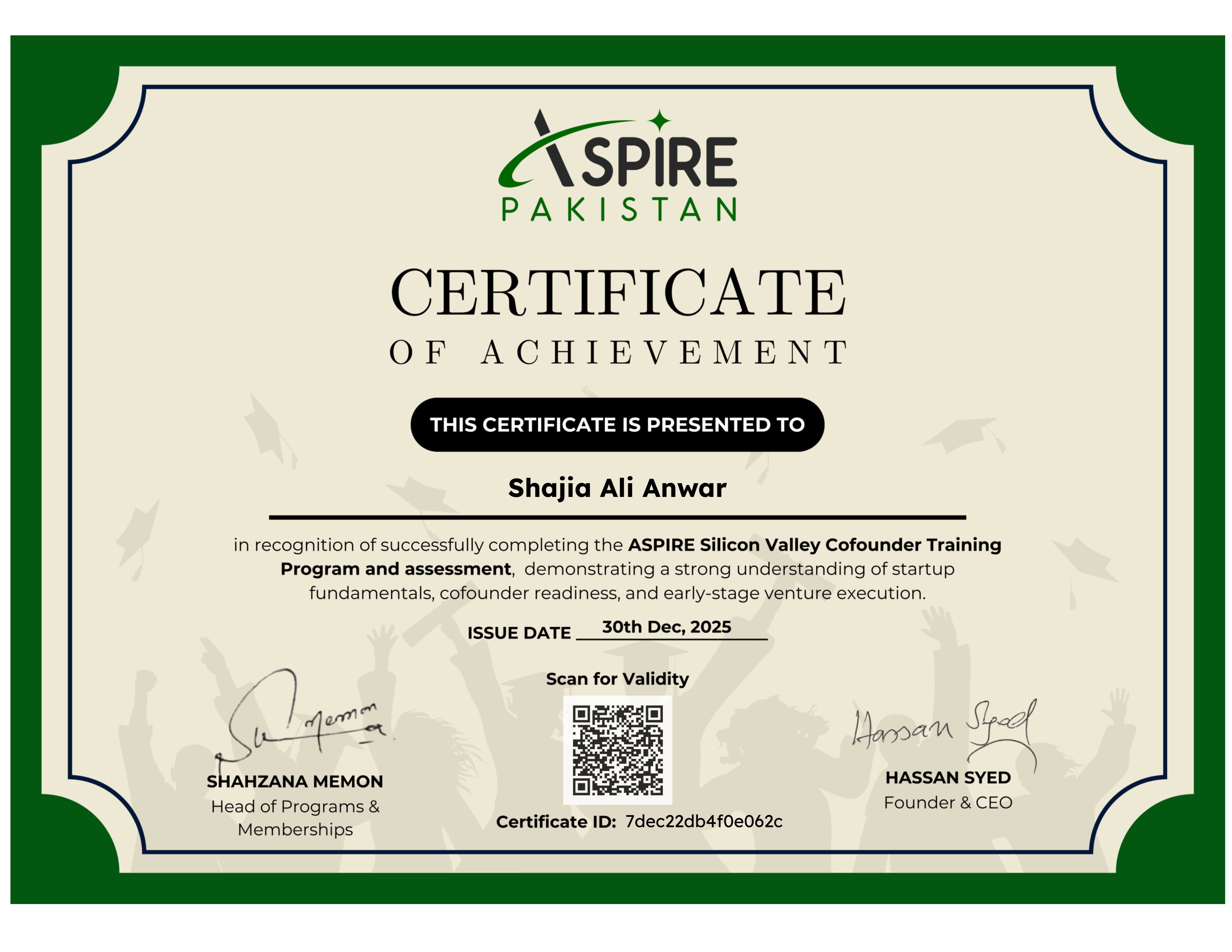 ASPIRE Pakistan Co Founder Training