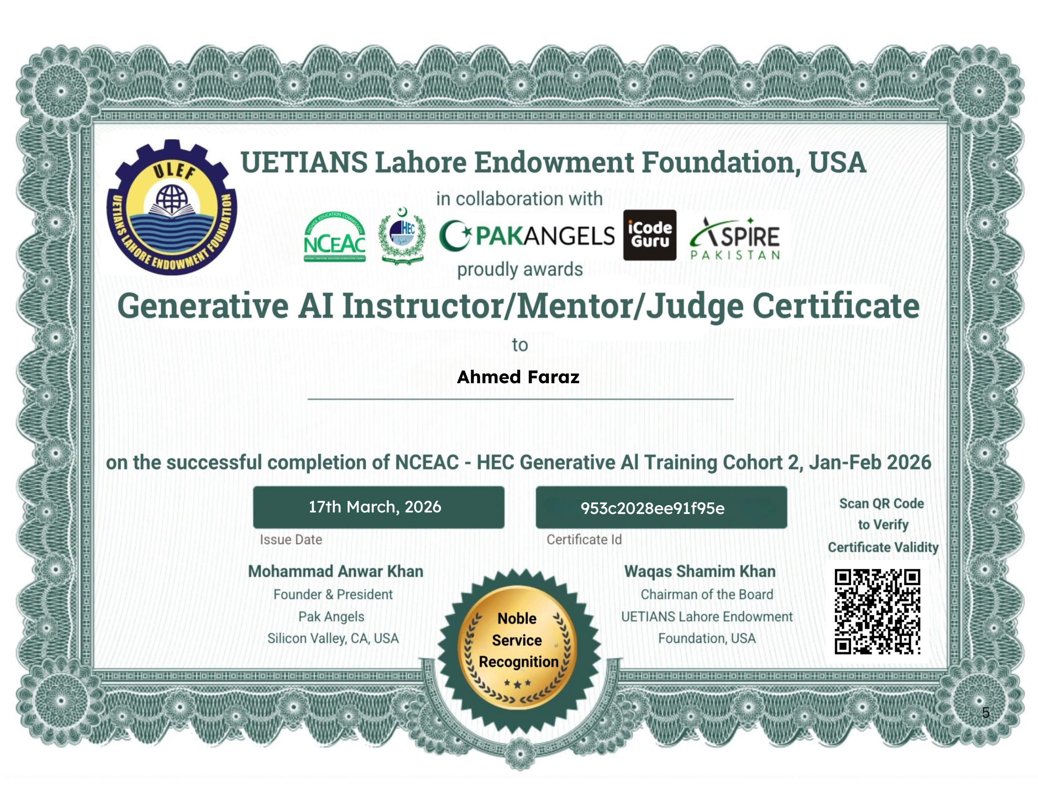 Pak Angels’ Generative AI Training Course - Mentors and Judges HEC C2