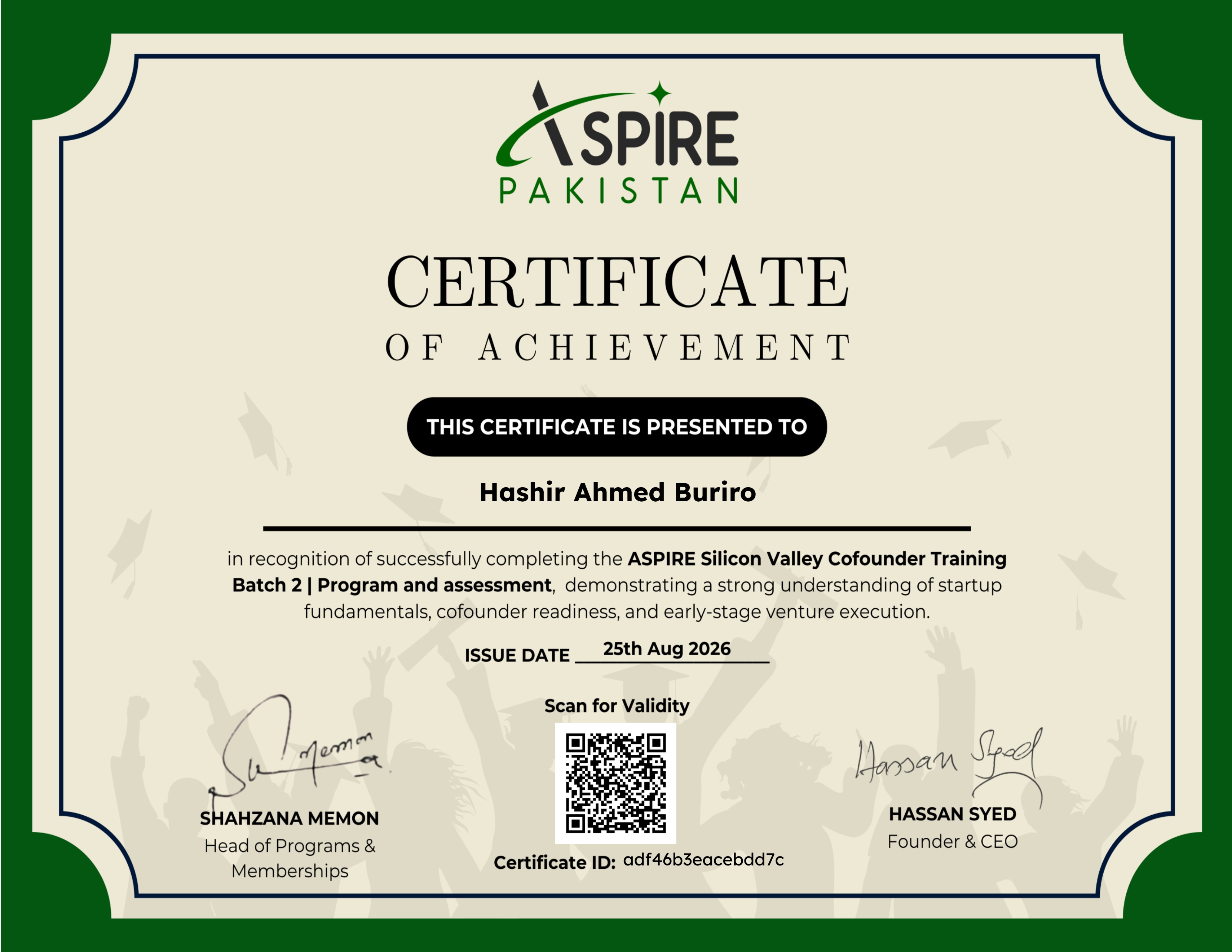 ASPIRE Pakistan Co Founder Training Batch 2