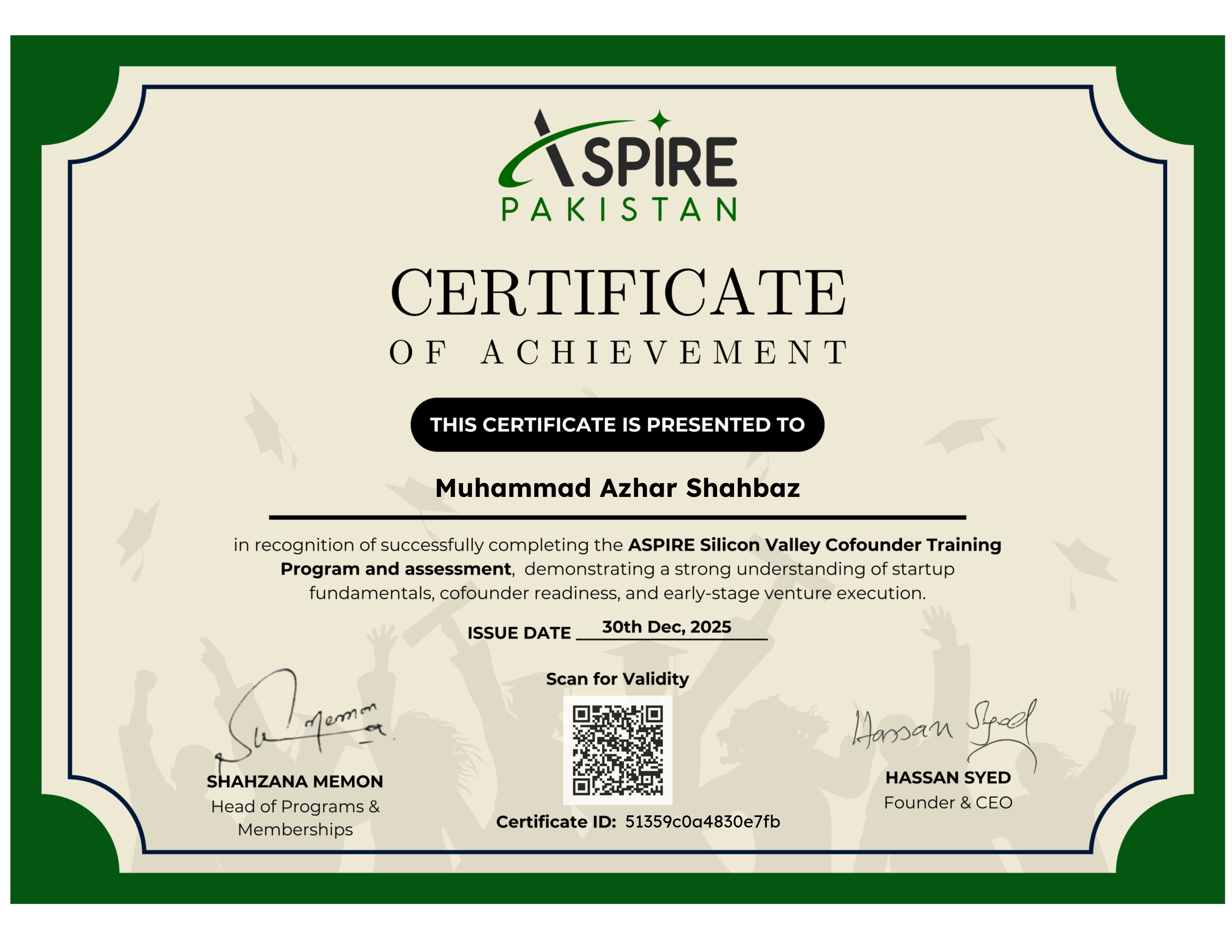 ASPIRE Pakistan Co Founder Training