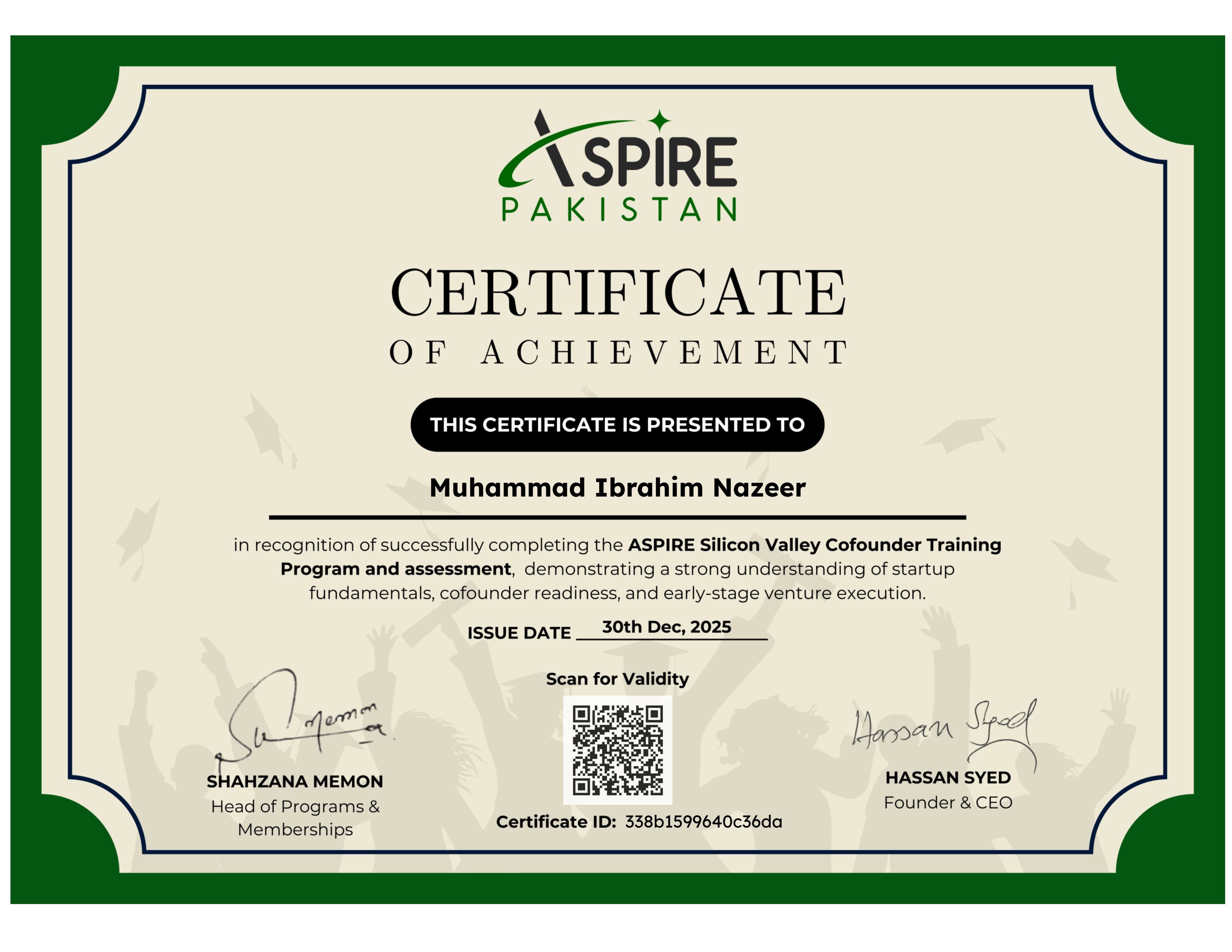ASPIRE Pakistan Co Founder Training